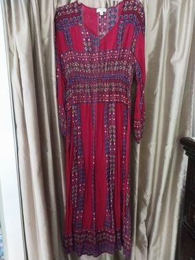 Umgee Burgundy Floral Maxi Dress